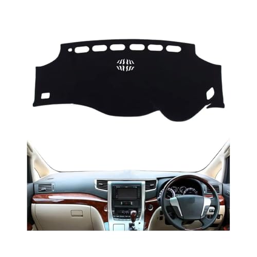 YSOLDA Auto Armaturenbrett Abdeckung Matte für Toyota Alphard Vellfire 2008-2017, rutschfeste Sonnenschutz Pad Instrument Panel Teppich Kratzerschutz Zubehör,A/RHD von YSOLDA
