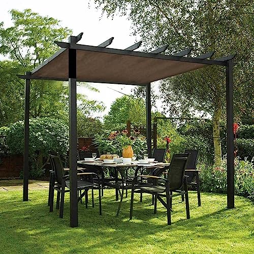Gartenmarkise Wärmedämmung Reißfest 90% Schutz für Outdoor Pflanzen Blumen Hof Braun 3x3m von YSPP
