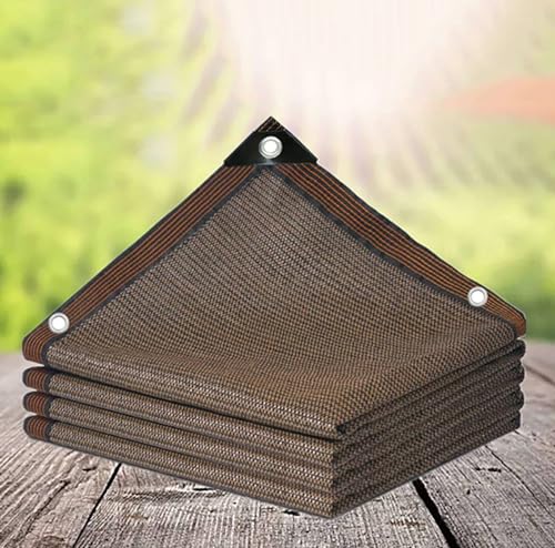 Kleine schwarze Markise, 3 x 3 m, multifunktional, strapazierfähige Outdoor-Abdeckplane, Schattennetz, Pergola, Sichtschutznetz, braun, 2 x 3 m von YSPP