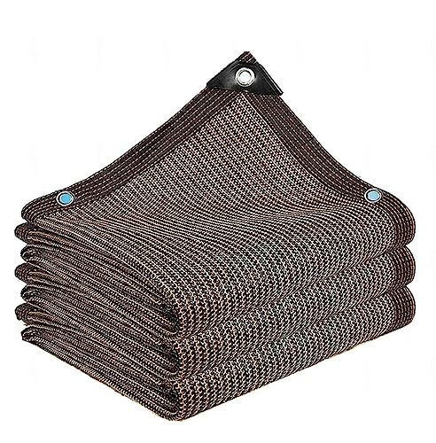 Sonnensegel für Garten Segelnetz mit Ösen Multifunktionales Rechteck Mesh Atmungsaktiv Schutz Outdoor Pflanzenschutz Blumen Terrasse Braun 3x3m von YSPP