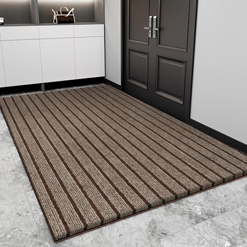 YSPZDQ Fußmatte Schmutzfangmatte Fußmatte Outdoor Fussmatten Türmatte Außen - Saugfähig rutschfest Schmutzfangend Weich für Innen- und Außenbereich(Brown,100 x 160cm) von YSPZDQ