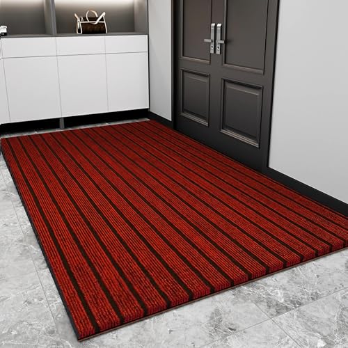 YSPZDQ Fußmatte Schmutzfangmatte Fußmatte Outdoor Fussmatten Türmatte Außen - Saugfähig rutschfest Schmutzfangend Weich für Innen- und Außenbereich(Red,80 x 140cm) von YSPZDQ