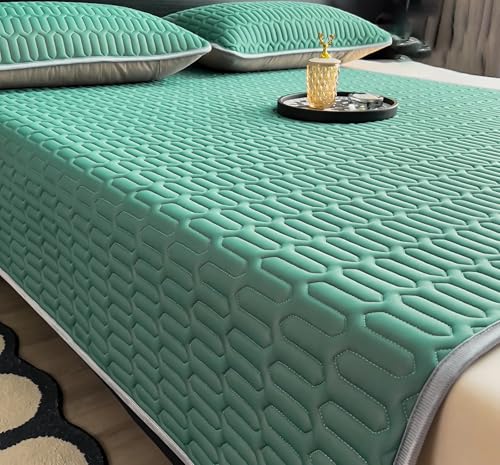 YSPZDQ Kühlend Atmungsaktive Matratzenschoner, Bequem Weich Matratzenauflage, Eiseseide Latex Matratze, Matratzenhülle für Zuhause und Wohnheim(Green,200x220cm) von YSPZDQ