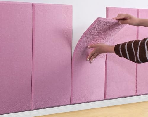 YSPZDQ Selbstklebende Anti-Collision Wandpaneele, 3D Gepolsterte Wandkissen Weich Verdickt, Antibakterielles Schalldämmendes Wandpolster, Feuchtigkeitsabweisend(Pink,30 x 60 cm 3pcs) von YSPZDQ