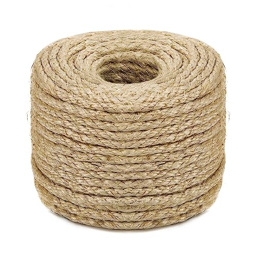 Sisalseil Heimwerken Braun 6mm Sisal Kratzbaum Ersatz Natur Schnur Mehrzweck Zubehör Hanfseil für Haushalt Garten Häusern Reparatur DIY Dekoration Spielzeug 30 Meter von YSQEVN