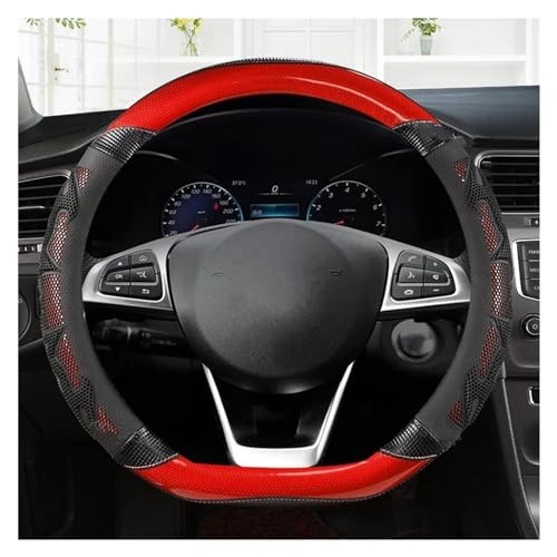 YSQIFBABD Lenkradabdeckung Auto D Form Auto Lenkräder Abdeckung Für Mercedes Für Benz GLK GLE GLS GL ML GLC Klasse GLK260 GLC200 LG350 ML300 GL3320 GLS Rutschfester Lenkradbezug(Schwarz Rot) von YSQIFBABD