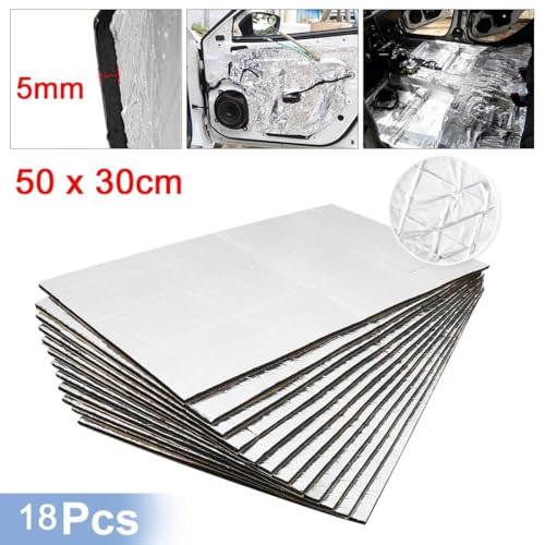 Hitzeschild-Pad 9/12/18/27 stücke 50cm * 30cm Auto Schallschutz Deadener Matte Wärme Noise Isolierung Trittschalldämmung Für Haube Motor Aufkleber(C) von YSQOJF