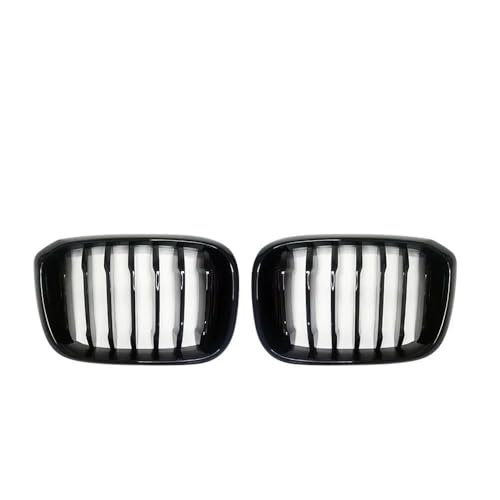 YSQOJF Auto Grill 2 Stücke Eine Lamellen Grill Vorne Nieren Gitter Für 3 4 X3 X4 G01 G02 G08 2018-2021 Glänzend Matt Schwarz Racing Grills(Glänzend schwarz) von YSQOJF