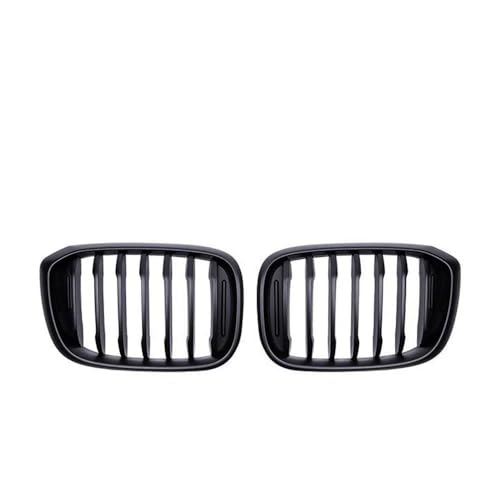 YSQOJF Auto Grill 2 Stücke Eine Lamellen Grill Vorne Nieren Gitter Für 3 4 X3 X4 G01 G02 G08 2018-2021 Glänzend Matt Schwarz Racing Grills(Mattschwarz) von YSQOJF
