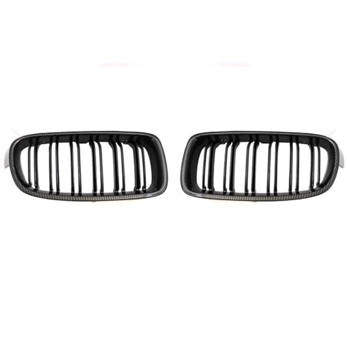 YSQOJF Auto Grill ABS Auto Styling Front Niere Kühlergrill Dual Lamellen Grille Für F30 F31 F35 2012-2018 320i 325i 328i(Kohlenstoff-Look) von YSQOJF