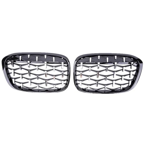 YSQOJF Auto Grill Auto Diamant Front Nierengrill Racing Grill Für X1 F48 F49 16-19 Glanz Schwarz Grills Grills Auto Styling Grills(Black Silver) von YSQOJF