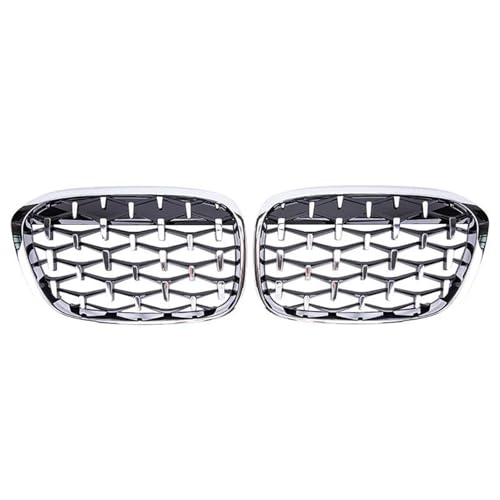 YSQOJF Auto Grill Auto Diamant Front Nierengrill Racing Grill Für X1 F48 F49 16-19 Glanz Schwarz Grills Grills Auto Styling Grills(Full Silver) von YSQOJF