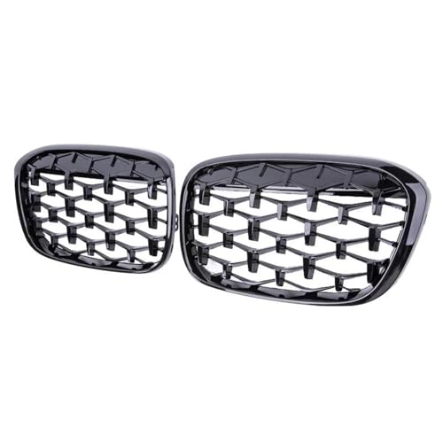 YSQOJF Auto Grill Auto Diamant Front Nierengrill Racing Grill Für X1 F48 F49 16-19 Glanz Schwarz Grills Grills Auto Styling Grills(Voll schwarz) von YSQOJF