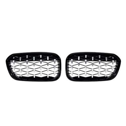 YSQOJF Auto Grill Für 1er F20 F21 2015-2019 Frontstoßstange Nierengrill Racing Grills Doppellamellen Schwarzglanzgitter(Diamond-Chrome Black) von YSQOJF