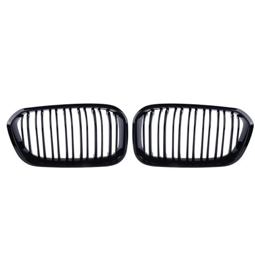 YSQOJF Auto Grill Für 1er F20 F21 2015-2019 Frontstoßstange Nierengrill Racing Grills Doppellamellen Schwarzglanzgitter(Double-Glossy Black) von YSQOJF