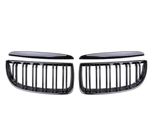 YSQOJF Auto Grill Für 3er E90 E91 320i 323i 328i 335i 2005-2008 EIN Paar Frontnierengrill Haubengrills Doppellinienlamellen(Schwarz glänzend) von YSQOJF