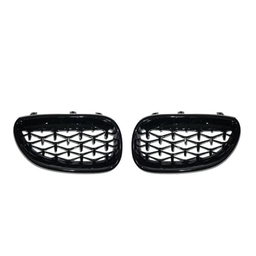 YSQOJF Auto Grill Für E60 E61 550i 535i Für M5 2004-2009 EIN Paar Auto-Renngrill Diamant-Nierengrill Frontstoßstangengitter Meteor Style Grills(Glänzend schwarz) von YSQOJF