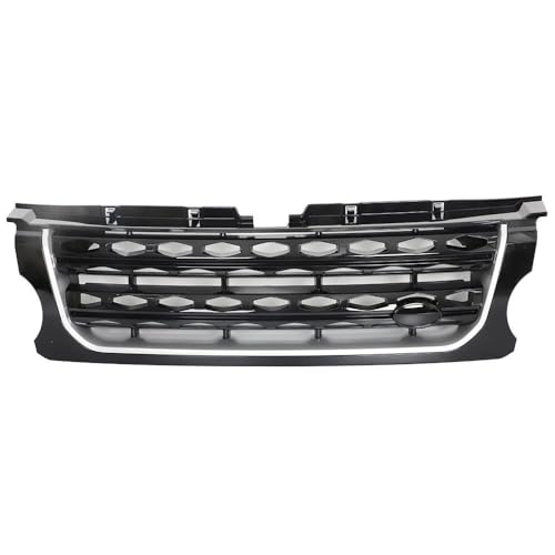 YSQOJF Auto Grill Für Land Für Rover Für Discovery 4 LR4 2014-2016 L319 Frontstoßstangengrill Mittelpanel Styling Oberer Renngrill(Black Net Silver Bar) von YSQOJF