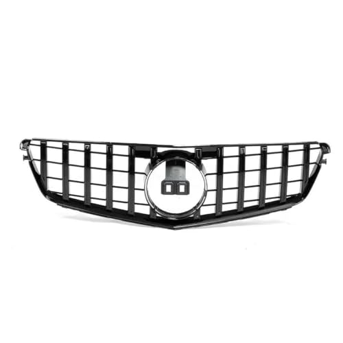 YSQOJF Auto Grill Racing Grill Kühlergrill Auto Oberen Stoßfänger Haube Mesh Grid Für Mercedes Für Benz C Klasse W204 2008-2014 C180 C200 C250 C300 GT Stil(Schwarz) von YSQOJF