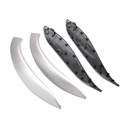 YSQOJF Türgriff Innen 4 Stück Schwarz/Beige Links Rechts Vorne Hinten Auto Innen Türgriff Pull Trim Abdeckung Für F30-F36 F80 Türgriffe(Silver Grey Cover) von YSQOJF