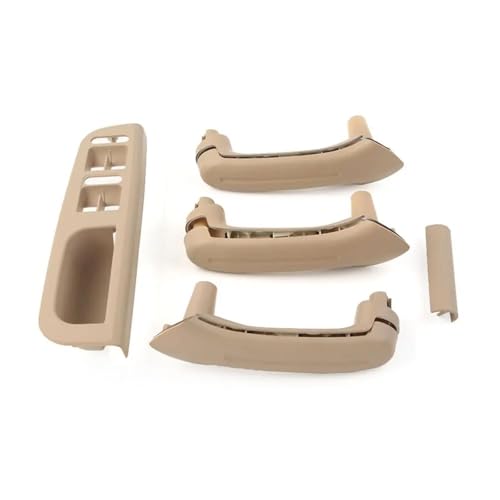 YSQOJF Türgriff Innen 5-teiliges Beige/graues Auto-Innentür-Haltegriff-Schalter-Lünetten-Set Für Golf Für Passat Für Jetta Für Bora MK4 1999–2004 Nur Linkslenker Türgriffe(Grey) von YSQOJF