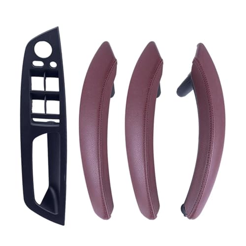 YSQOJF Türgriff Innen 7x Auto-Leder-Innentür-Zuggriffverkleidung Für X5 E70 X6 E71 E72 Nur Rechtslenker Türgriffe(Red Wine) von YSQOJF