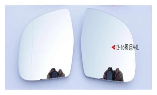 YSQOJF beheizbar Ersatzspiegelglas Für A4 A4L 2013-2016 Auto Seitenspiegel Reflektierende Linse Rückspiegel Linsen Glas Heizung 8K0857536F 8K0857535F Außenspiegel Glas(A Pair) von YSQOJF