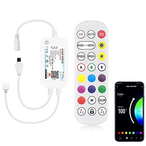 5-24V Tuya RGB WiFi LED Smart Controller mit 24-Tasten-Fernbedienung, Music Sync Wlan Smart Life APP für RGB LED-Streifen, kompatibel mit Alexa Google Home (RGB 4pin) von YSRSAI