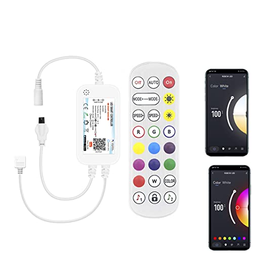 5-24V Tuya RGBCCT WiFi LED Smart Controller mit 24-Tasten-Fernbedienung, Music Sync WLAN Smart Life APP für RGBCCT LED-Streifen, kompatibel mit Alexa Google Home (RGBCCT 6PIN) von YSRSAI