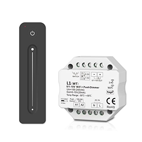 Drahtlose WiFi Tuya 0/1-10 V LED Dimmer Controller Steuerung + 2.4G RF Touch Dimm Fernbedienung. Funktioniert mit dimmbarem 0-10V LED Antrieb von YSRSAI