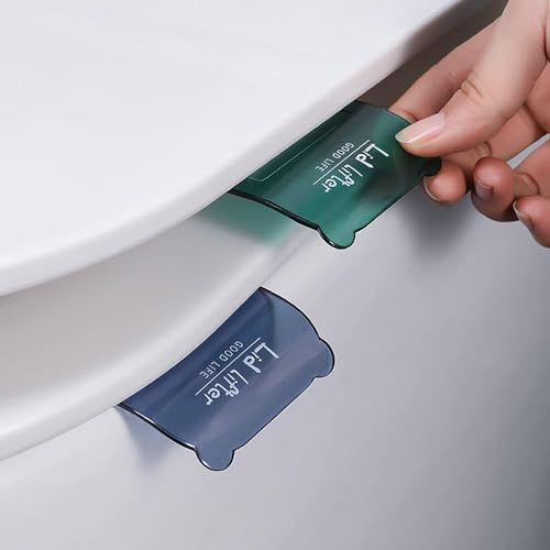 2 Pcs Blau und Grün WC Sitz Griff Deckelheber Toilettendeckel Heber Toilettendeckel Heber Toilettendeckel Stützheber Geeignet Für Familien, Büros Und Hotel Badezimmer 70x60mm Kunststoff Material von YSSZAM