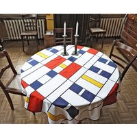 Bauhaus Tischdecke Bio-Baumwolle Strandtuch Picknickdecke Tischwäsche Mondrian von YSTEER