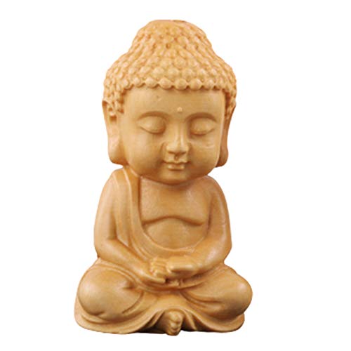 YSTJKD Handgeschnitzter Buddha Holz Betende Buddha Statue Sitzender Dekorativer Buddha Meditations Kleine Buddha Statue Buddha Figuren Zubehör Zuhause Zum Büro Im Fahrzeug Dekoration 1 Pcs von YSTJKD