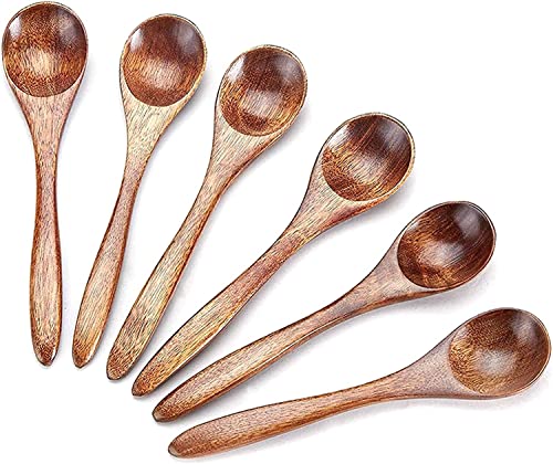 YSTrillion Holzlöffel Esslöffel,6 Stück Natürlich Hölzern Löffel Gabel Set,Umweltfreundlicher Holzlöffel für Kaffee-Tee-Honig Essen Mischen Rühren Kochen 14 * 3CM YSTrillion Holzlöffel Esslöffel,6 Stück Natürlich Hölzern Löffel Gabel Set,Umweltfreundlicher Holzlöffel für Kaffee-Tee-Honig Essen Mischen Rühren Kochen 14 * 3CM von YSTrillion