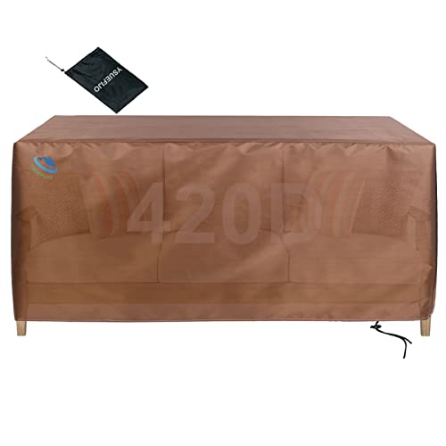 YSUEFIJO Gartenmöbel Abdeckung 70x70x140cm, Gartentisch Abdeckung Wasserdicht Braun Abdeckhaube Schutzhülle Abdeckplane für Gartenmöbel für Sitzgarnituren Gartentische und Möbelsets von YSUEFIJO