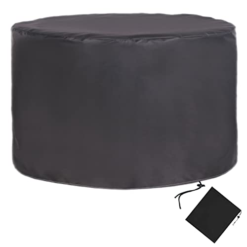 YSUEFIJO Gartenmöbel Abdeckung Rund 75x175cm Schwarz Schutzhülle für Gartenmöbel Wasserdicht Winterfest 420D Oxford Gewebe UV Beständiges Staubdichte mit Zugkordel für Sofa Esstisch und Stühle von YSUEFIJO