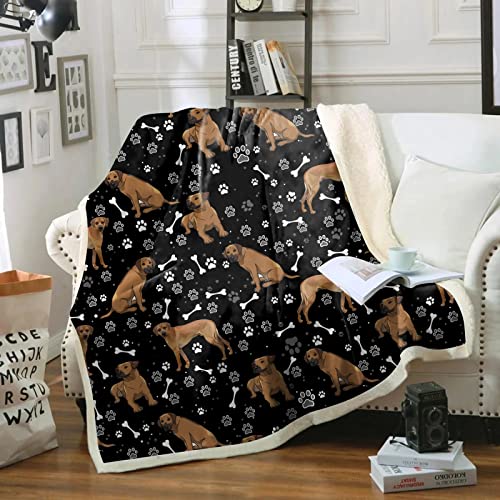 Rhodesian Ridgeback Flanell Decke 3D Druck Tier Hund Winter Warme Weich Kuscheldecke Kinder Erwachsene Jungen Microfaser Flauschig Decke Home Couch/Bett/Büro Wohndecke 150x200 cm von YSWFGE