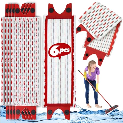 6 Stück Bodenwischer Wischmopp Ersatzbezug kompatibel mit Vileda, kompatibel mit Vileda Ultramax/UltraMax Plus/Easy Wring UltraMax Microfibre Mop Cover Ersatzteile von YSWOVUO