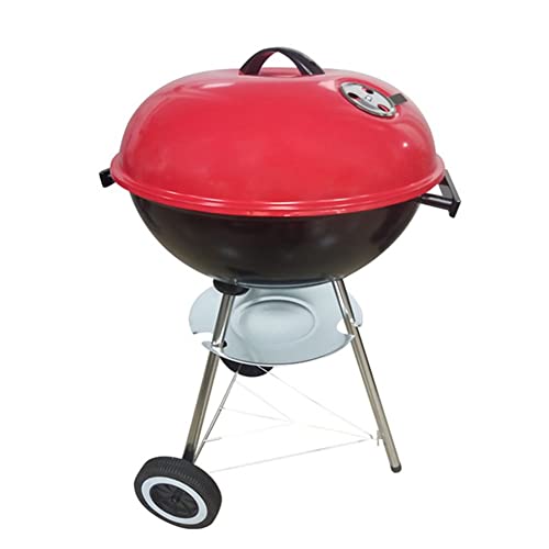 Runder BBQ Holzkohlegrill Kugelgrill Trolley BBQ mit Deckel und Chromrost Rußfänger Einstellbare Belüftung für Party, Camping 43,5 cm/17" von YSXXIAN