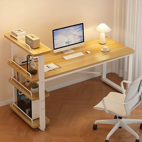 YSYJ Computertisch aus massivem Holz mit Ablageflächen und Monitor, Schreibtisch, Stabiler Schreibtisch, PC-Laptop-Arbeitsplatz für das Heimbüro(110x55cm(43x21in), Wood) von YSYJ