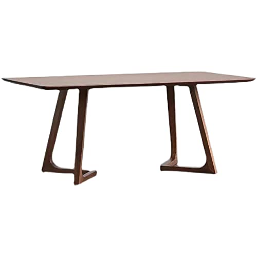 YSYJ Mid-Century Moderne Massivholz Küchentisch Einfache Tabelle Rechteck Haushalt Multifunktions-Homestay Tisch Büro Tisch Persönlichkeit für Wohnzimmer Möbel(120x80x75cm, Walnut) von YSYJ