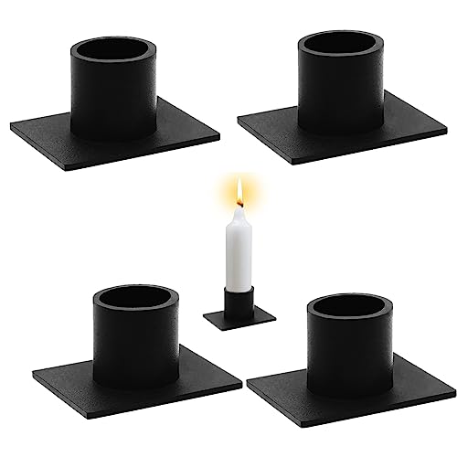 Kerzenständer Stabkerzen, YSYZM 4 stück Schwarze kerzenständer für stabkerzen,kerzenhalter stabkerze stabkerzenhalter schwarz Metal Candle Holder（Quadrat） von YSYZM