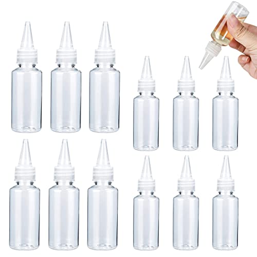 YSYZM Quetschflasche Klein, 12 Stück Leere Squeeze Flaschen Set Plastikflaschen mit Spitze, Mehrzweck Spritzflasche Für Flüssigkeiten, öl, Sauce, Farbe,Lotion (30ml,60ml) von YSYZM