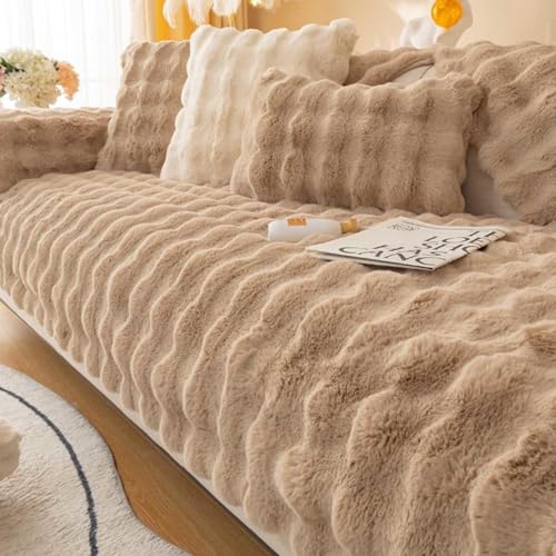 YSZBD Ecksofa Bezug Waschbar Abnehmbar U/l Form Sofahusse 3/4/2/1 Sitzer Mit Armlehne Sofa Überwurfdecke rutschfest Couch Cover Waschbar Sofaschutz,lightbrown-90x70cm von YSZBD
