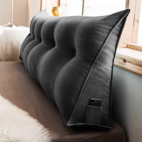 YSZBD Lesekissen Für Bett Und Sofa Keilkissen Sofa Lendenwirbelkissen Bettkissen Rückenkissen Sitzkissen Bett Stuhl Kissen Kopfteil Bett Sitzkissen Removable Cover,#4-60x50x20cm von YSZBD