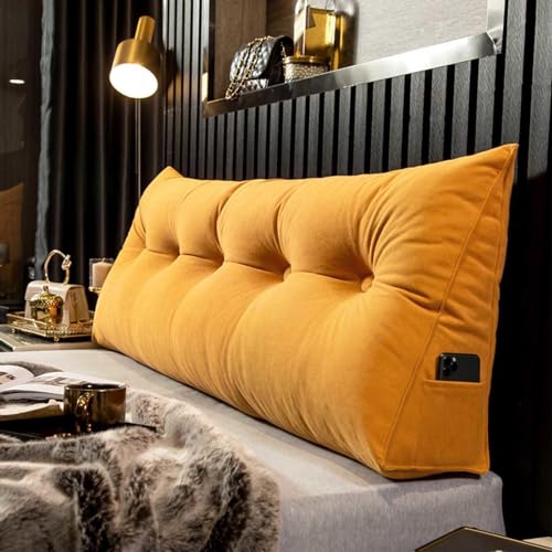 YSZBD Rückenstützkissen Rückenkissen Bett Lesekissen Für Bett Und Sofa Rückenkissen Keilkissen Sofa Bettkissen Rückenlehne Lesekissen Removable Cover,#1Orange-60x50x20cm von YSZBD