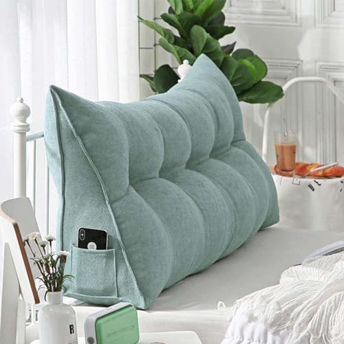 YSZBD Rückenstützkissen Rückenkissen Bett Lesekissen Für Bett Und Sofa Rückenkissen Keilkissen Sofa Bettkissen Rückenlehne Lesekissen Removable Cover,#2LakeBlue-200x50x20cm von YSZBD