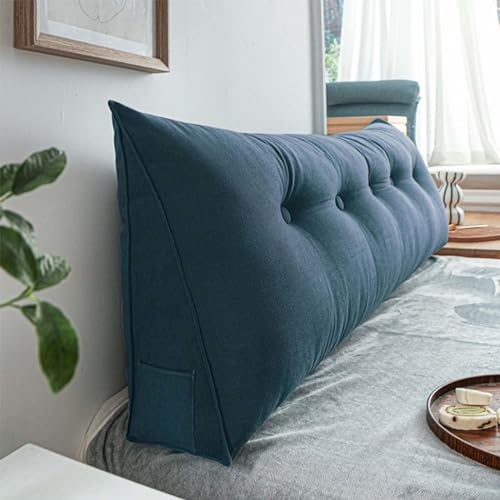 YSZBD Rückenstützkissen Rückenkissen Bett Lesekissen Für Bett Und Sofa Rückenkissen Keilkissen Sofa Bettkissen Rückenlehne Lesekissen Removable Cover,#3darkblue-100x50x20cm von YSZBD