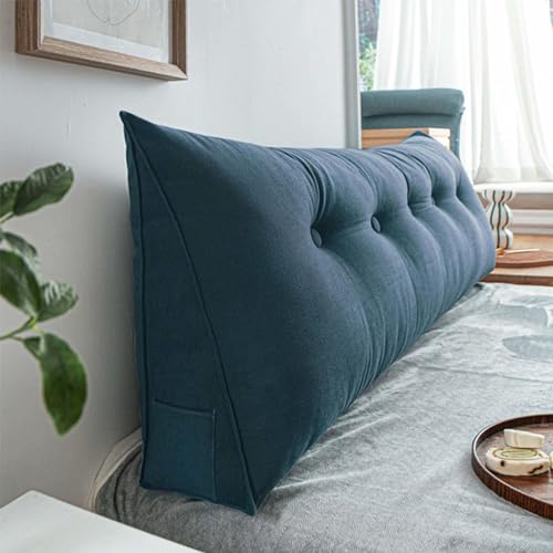 YSZBD Rückenstützkissen Rückenkissen Bett Lesekissen Für Bett Und Sofa Rückenkissen Keilkissen Sofa Bettkissen Rückenlehne Lesekissen Removable Cover,#3darkblue-200x50x20cm von YSZBD
