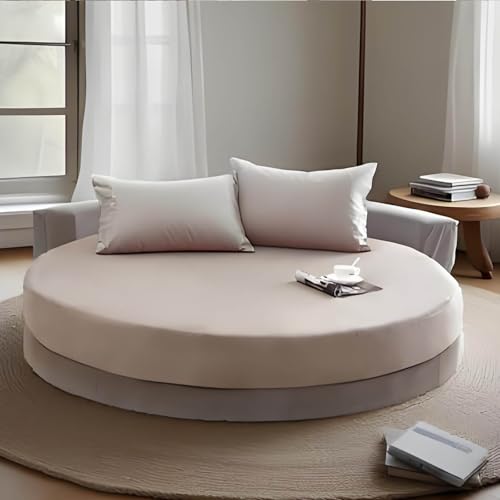 YSZBD Rundes Spannbettlaken 180/200/220 Spannbettlaken Mit Elasthan Spannbettlaken Baumwolle Fitted Sheet Matratzenbezug(#12,240cm) von YSZBD